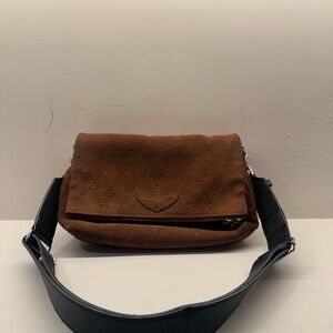 Zadig & Voltaire Brown Suede Shoulder Bag
